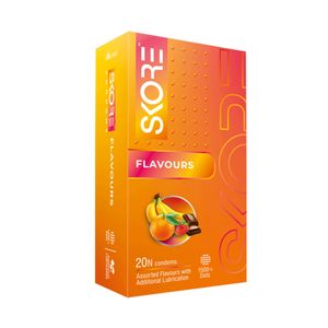 Skore Flavours Assorted 1500+ Dotted Condom - 20Pcs Pack